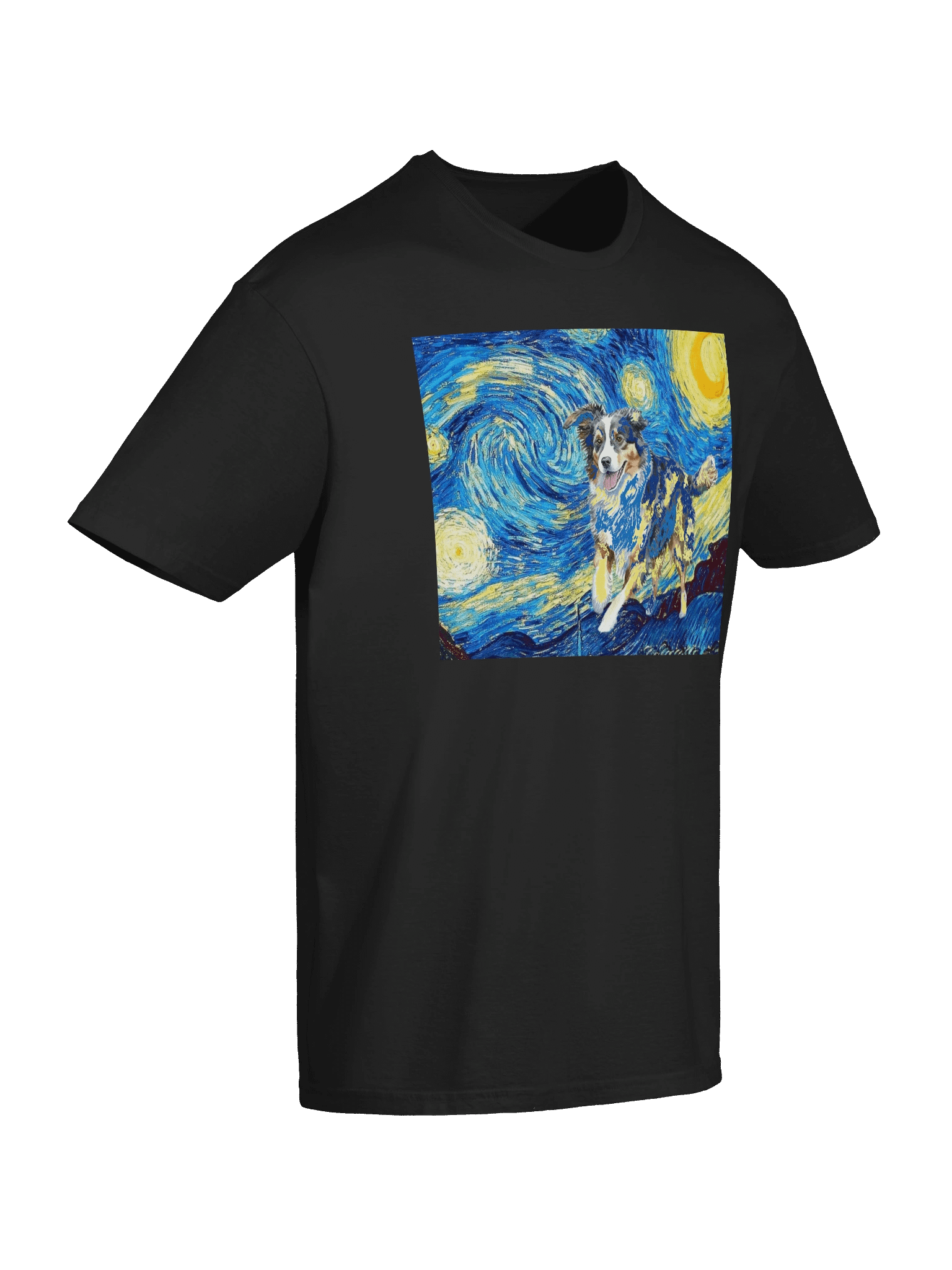 Australian Shepherd Starry Night Camouflage Dog Art T-Shirt product image (39)