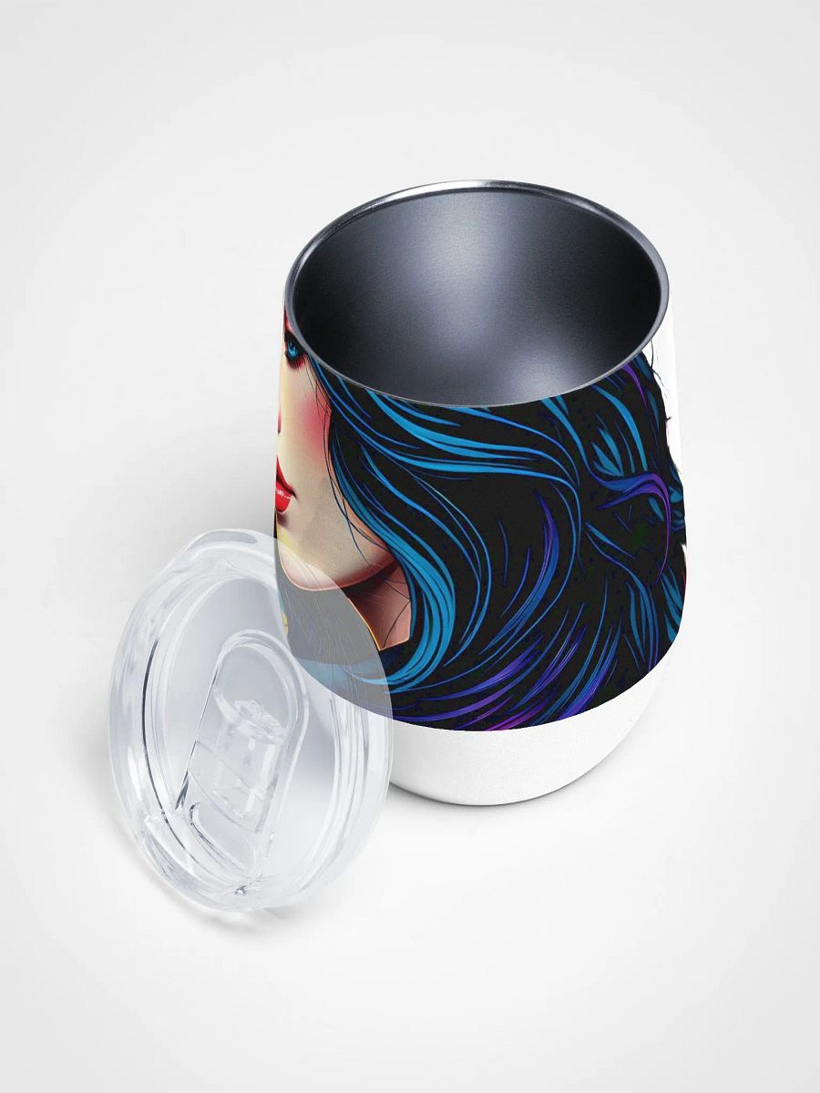 Serenity Sipper: Stylized Woman and Squirrel Wine Tumbler product image (3)