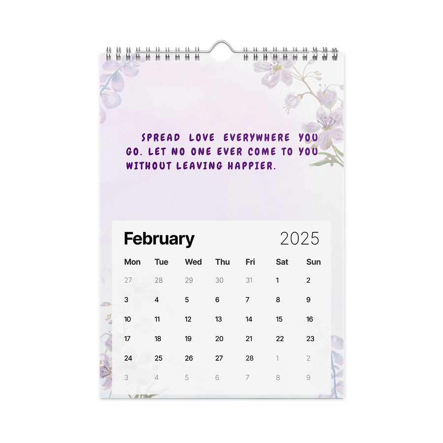 FLORAL INSPIRATIONAL QUOTES WALL CALENDAR 2026 product image (5)