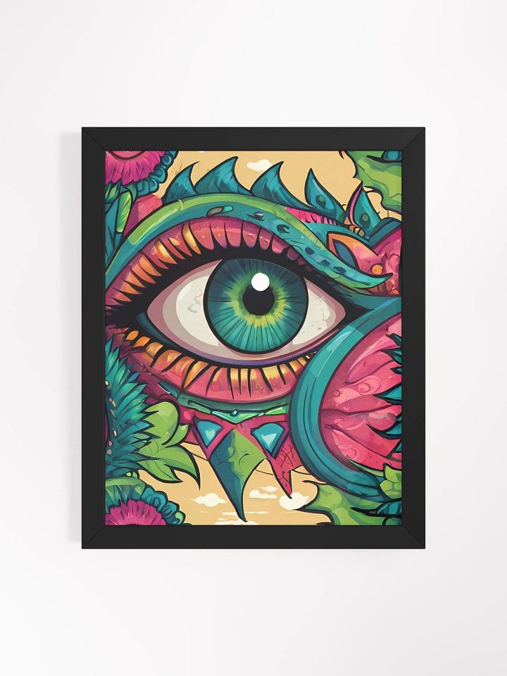 Jungle Dragon - Green Monster Eye Wall Art Framed Print product image (1)