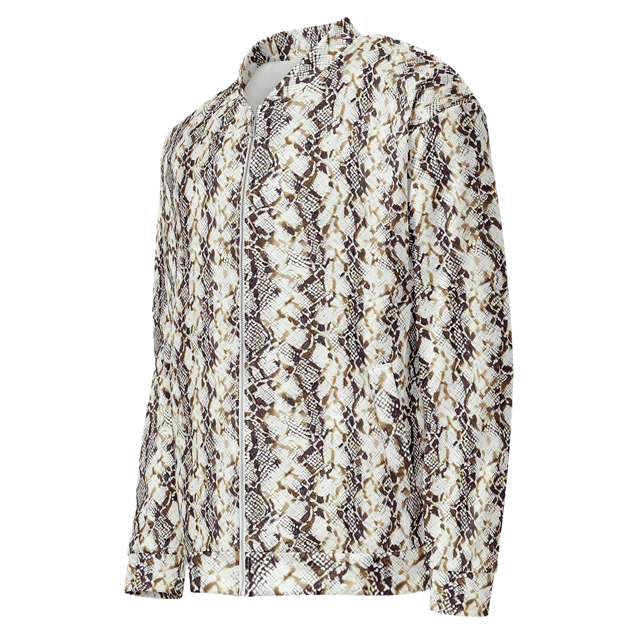 Beige Snake Skin Bomber Jacket product image (3)