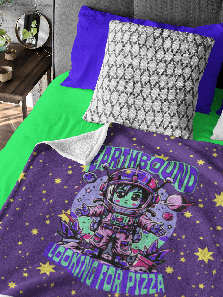 Cosmic Pizza Adventure Throw Blanket product image (1)