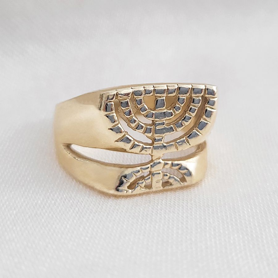 14 Karat Pure Gold Menorah Ring product image (3)