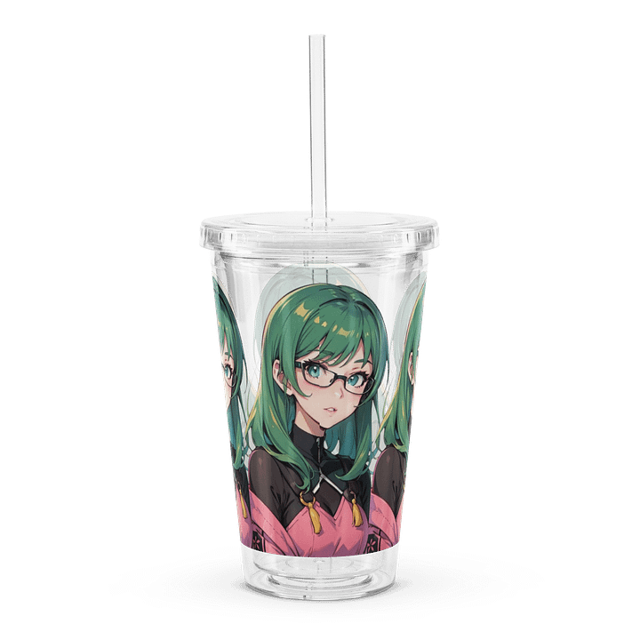 (Green WAIFU) K Clear Plastic Tumbler product image (2)