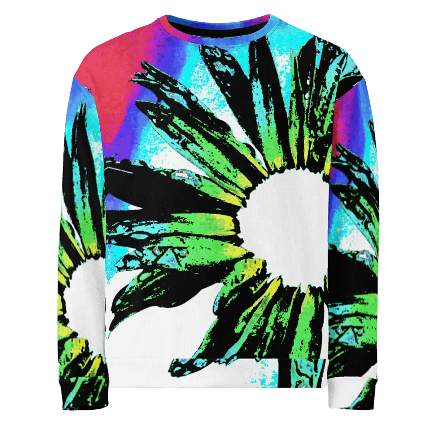 Abstract Vibrant Green Daisy Unisex Sweatshirt product image (3)