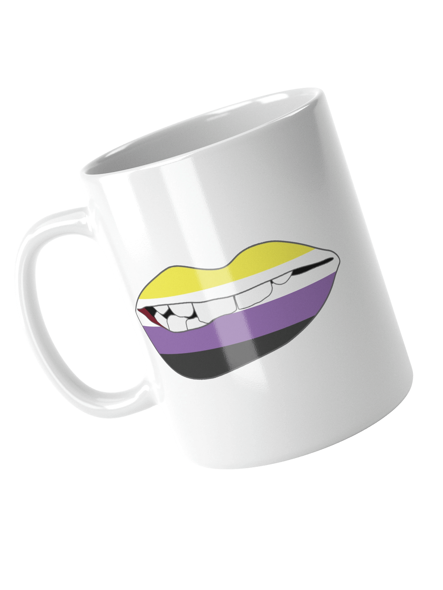 Non-binary Pride Flag Biting Lips Mug product image (3)
