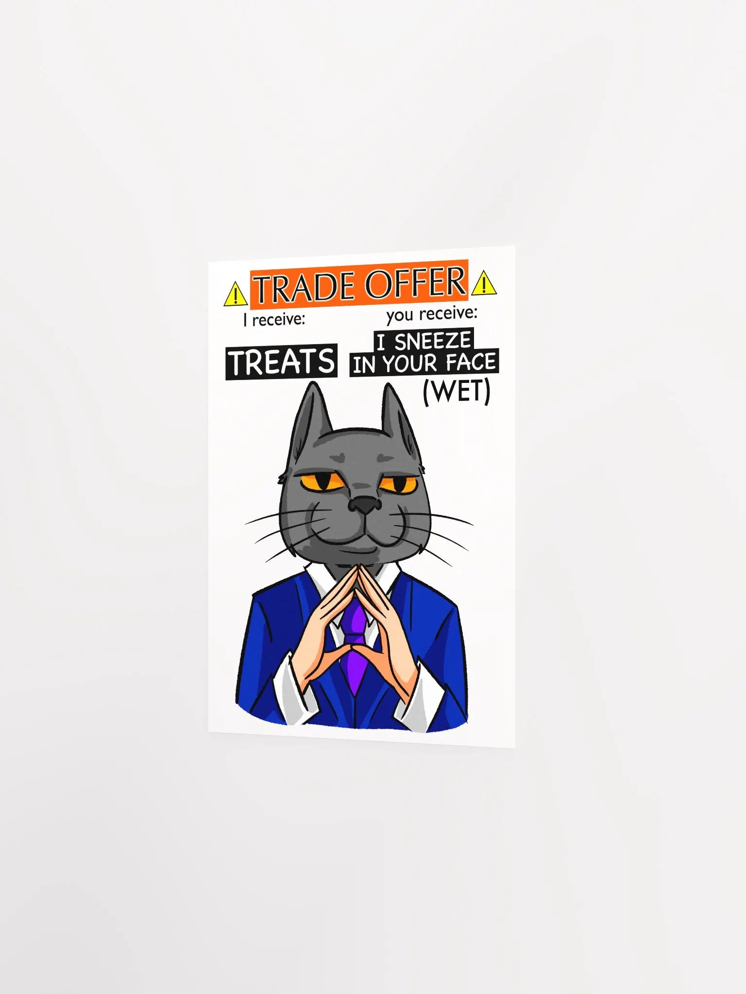 Trade Offer Human-Cat Matte Paper Poster product image (2)