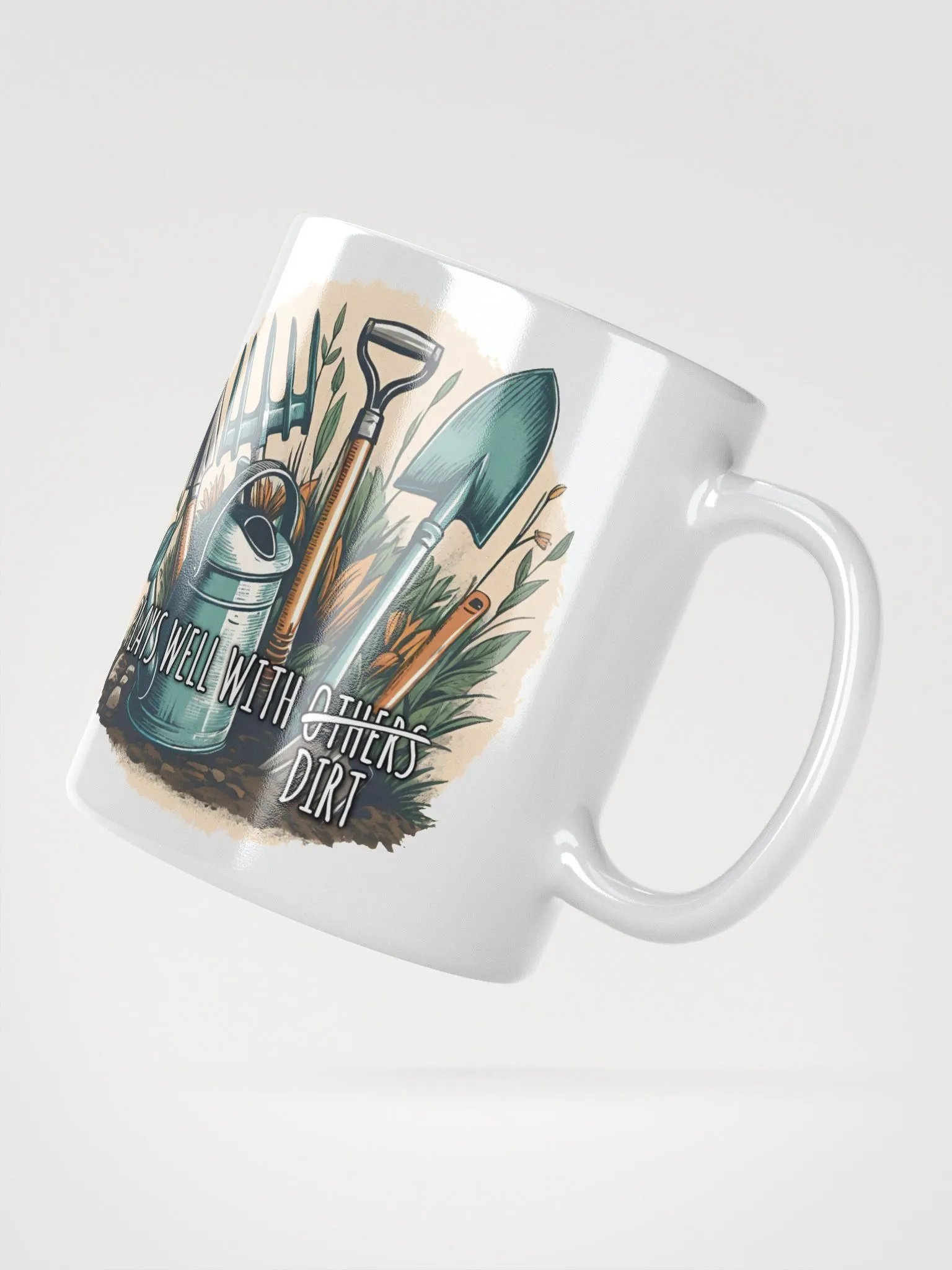 Plays Well With Dirt | Glossy White Mug product image (4)