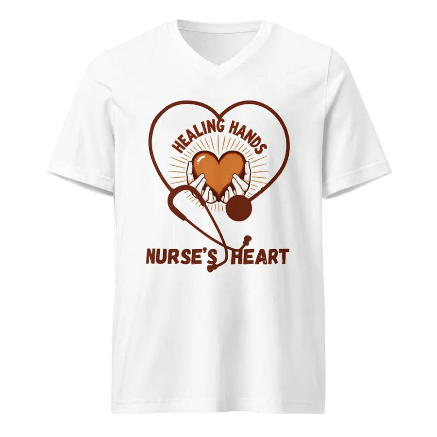 HEALING HANDS, NURSE'S HEART v-neck Tee product image (1)