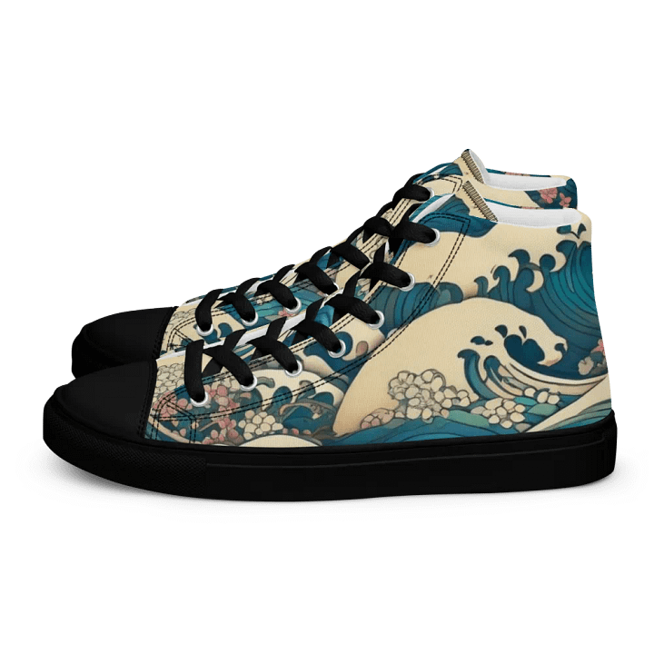 Ukiyo-e Waves Floral High Tops product image (1)