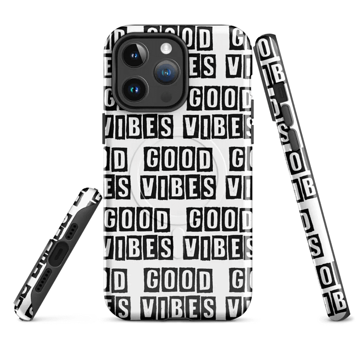 MagSafe® Tough Shield: Secure, Good Vibes Protection - Black Text product image (4)