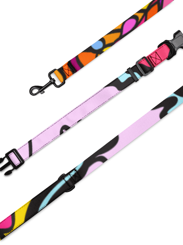 Vibrant Stripes Pet Collar & Leash Set - Wave at Sunset product image (6)