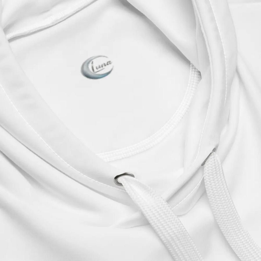 Luna Unisex Recycled Hoodie with Crescent Moon Design - White product image (4)