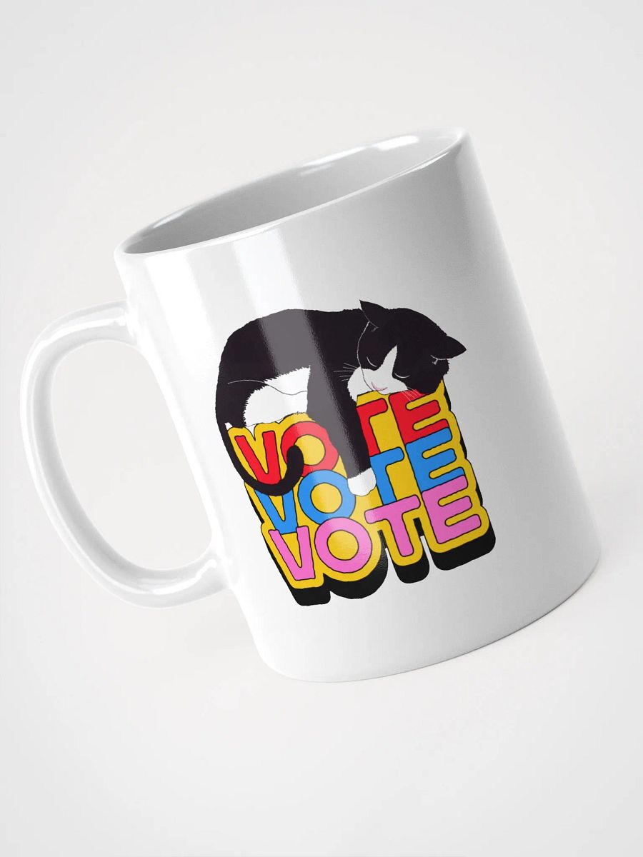 Vote Cat Slumbering White Glossy Mug product image (1)