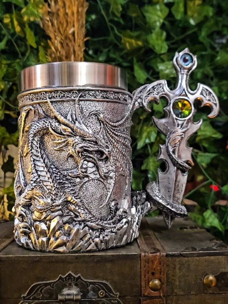 The Armored Kingdom Silver Sentinel Dragon Mug product image (1)