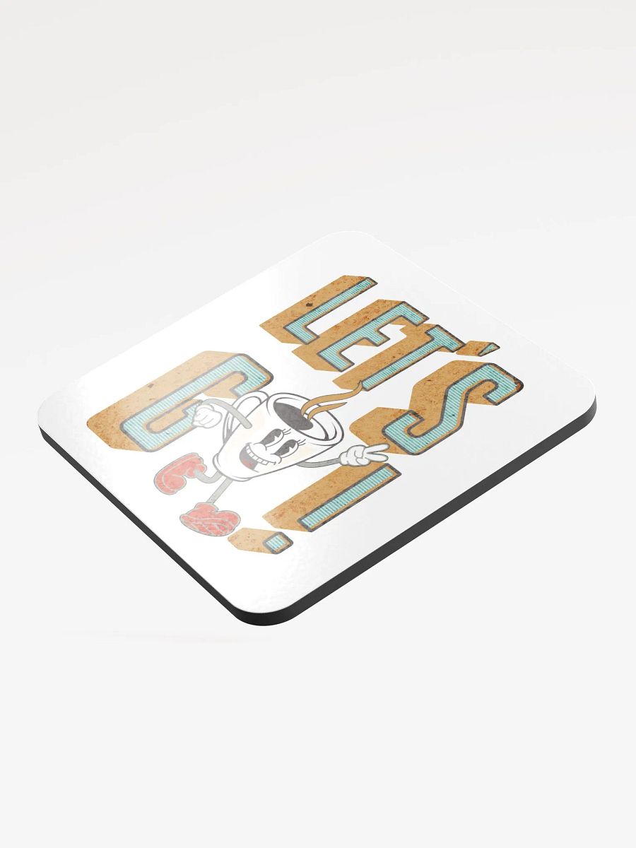 Lets Go Coffee Mascot Cheerful Coffee Coaster product image (3)