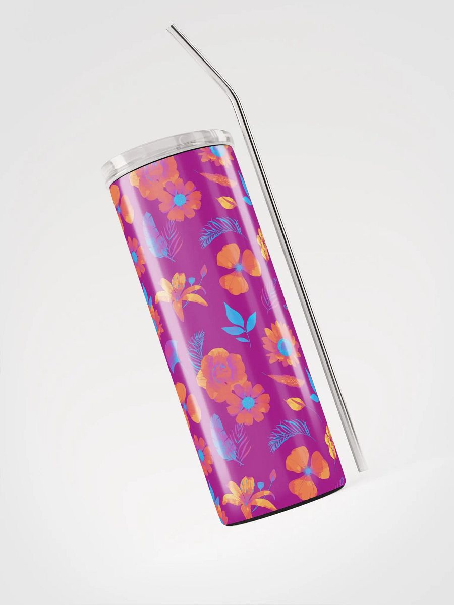 Purple Flowers Steel Tumbler product image (4)