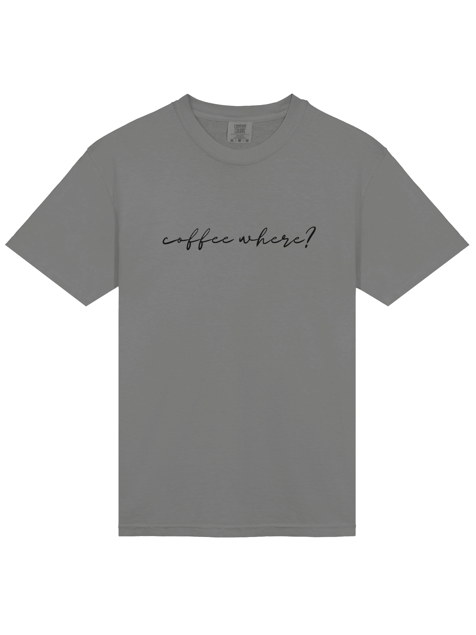 T-shirt “coffee where?” - black typo print product image (10)
