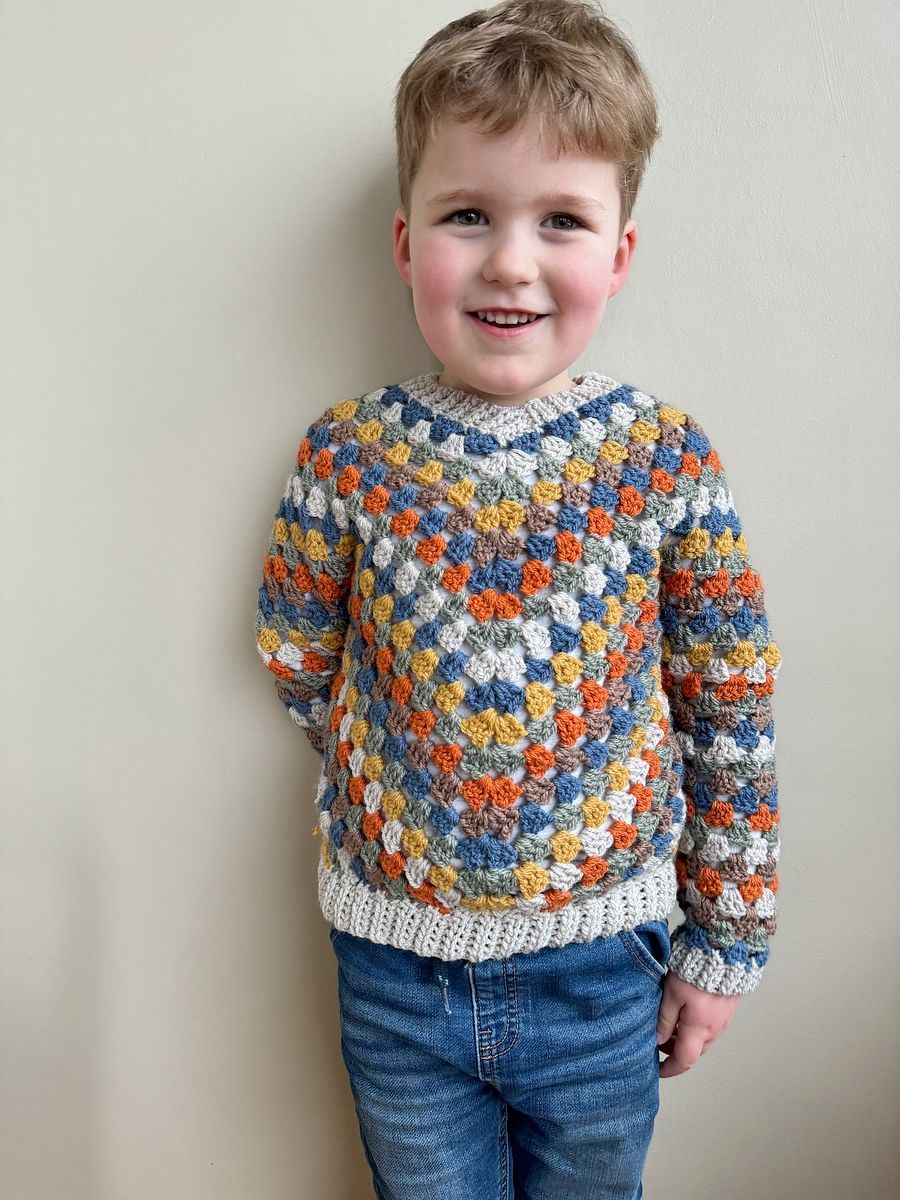 Child Granny Stitch Sweater Pattern | Sizes Newborn to 10 Years | Pdf Instant Download product image (6)