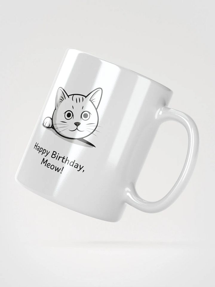 Happy Birthday Meow Mug | Cat Lover Gift Mug product image (2)
