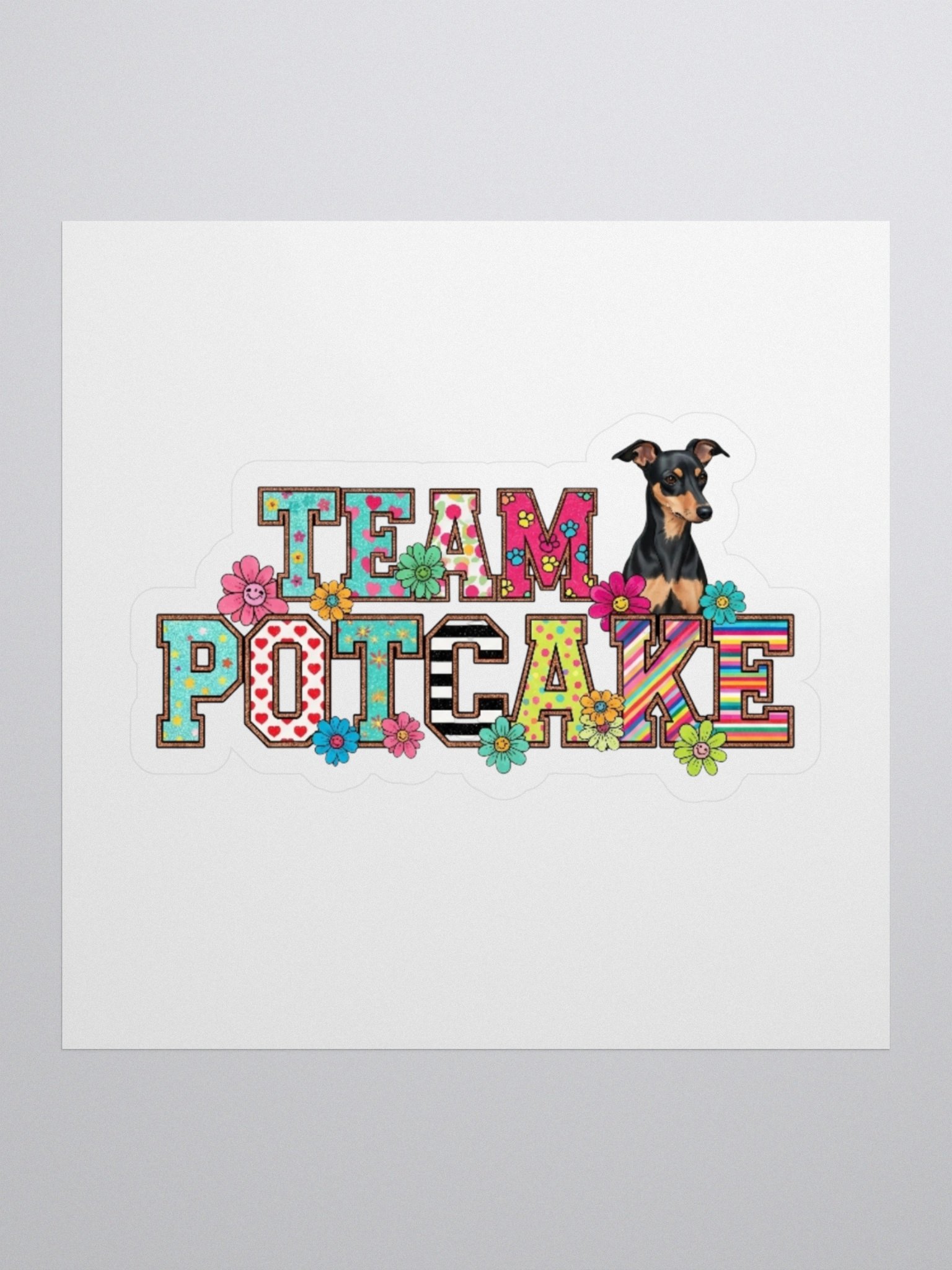TEAM POTCAKE Floral & Patterned Dog Lover Sticker product image (1)