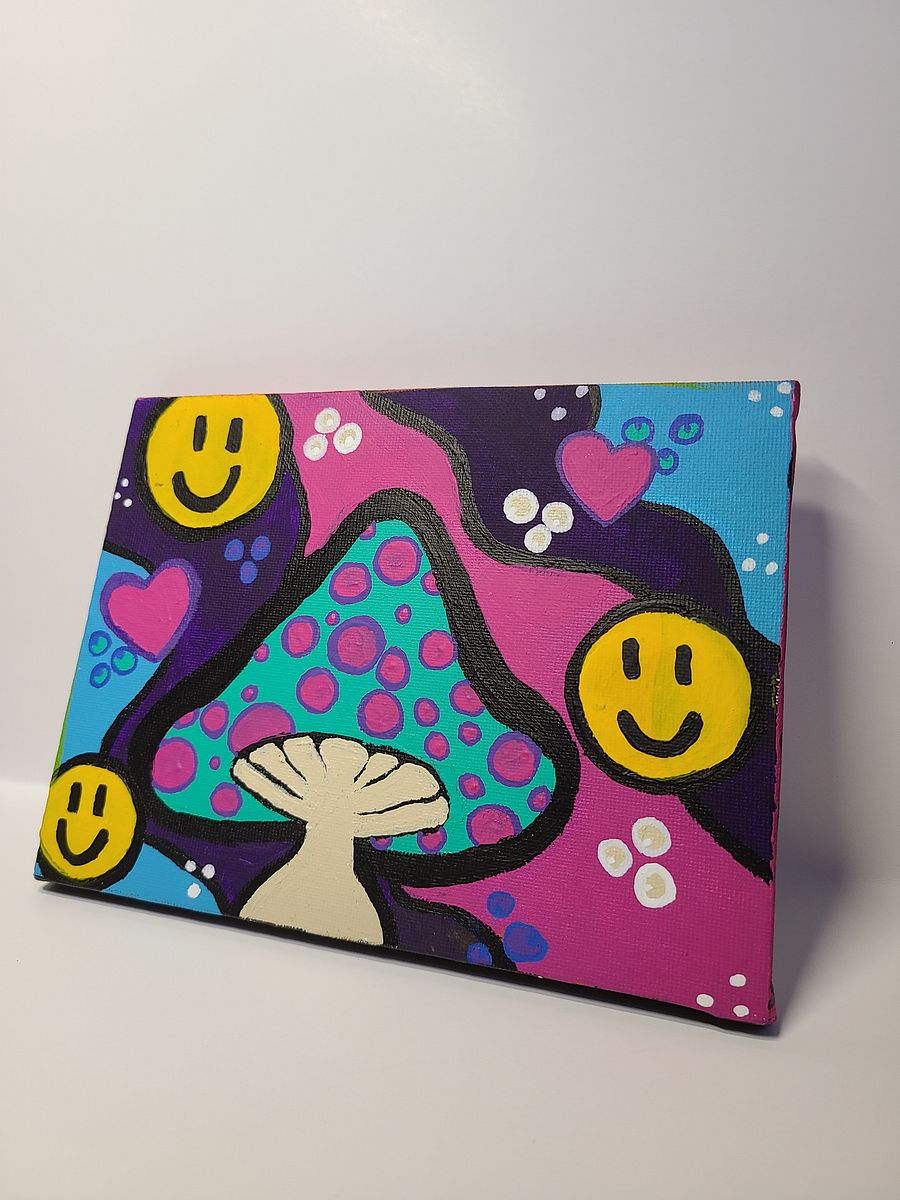 Happi Happi Mushi - 6x8 painting on canvas product image (3)