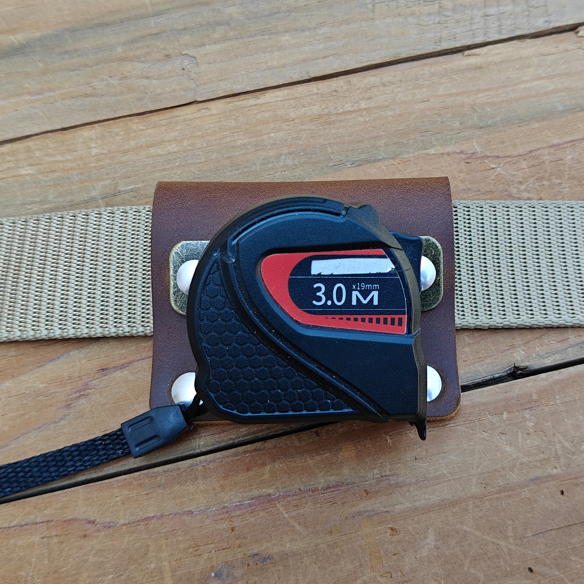 MEEBOY Handmade Leather Tape Measure Holder for Belt, Leather Tape Measure hoslter with Solid Aluminum Rivets product image (6)