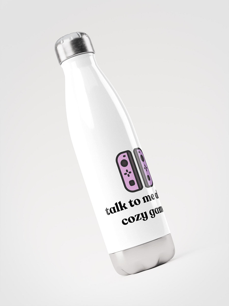 Talk to me about cosy games water bottle, white product image (3)