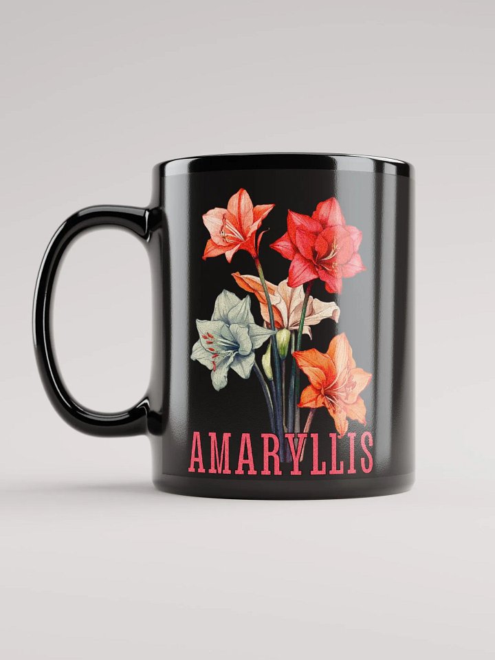 Floral Graphic | Black Coffee Mug | Amaryllis product image (1)