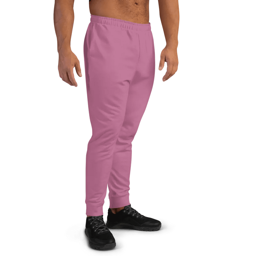 Plain Medium Dark Carnation Pink True Summer Recycled Polyester Premium Men's Joggers by Treasure Pie product image (11)