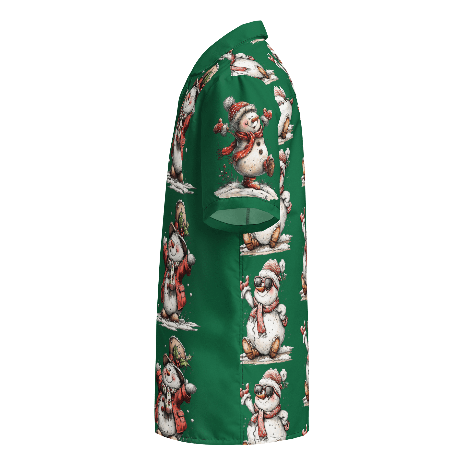 Ugly Sweater Style Snowman Button Up Shirt product image (4)