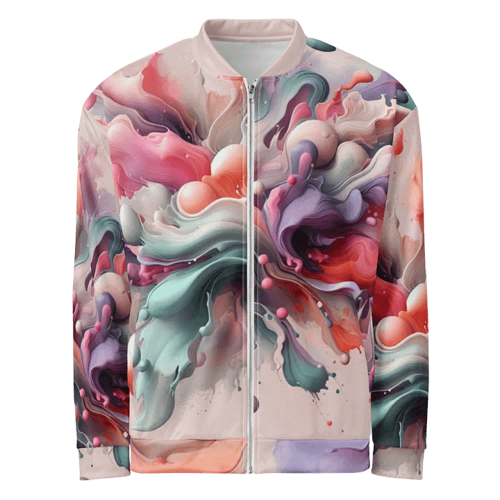 Swirling Spectrum All-Over Bomber Jacket | AI Design product image (1)