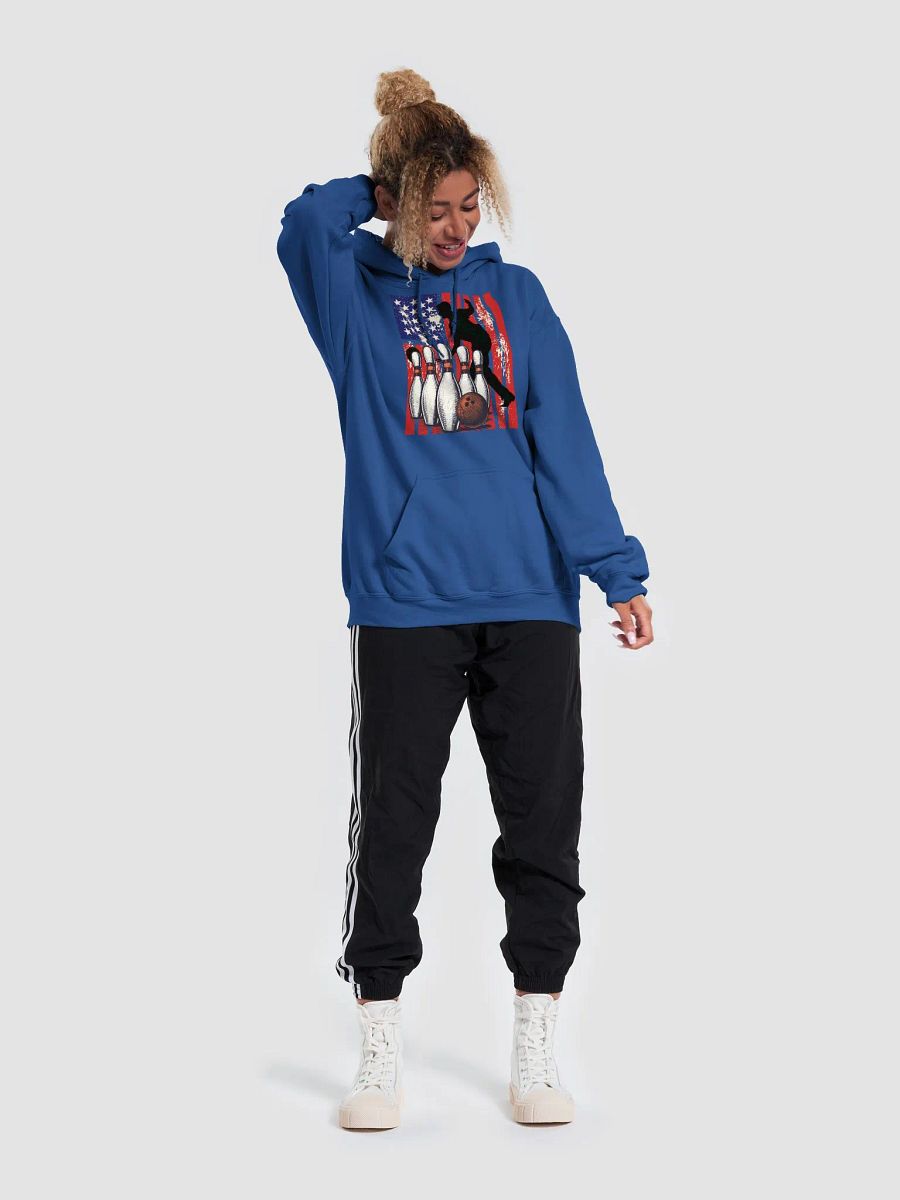 Flag American Bowling Strike Silhouette Hoodie product image (27)