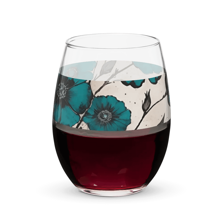 Vintage Floral Stemless Wine Glass product image (7)
