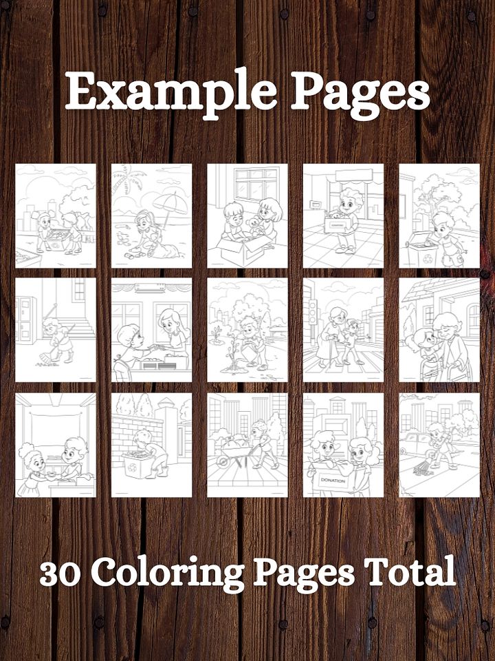 Kids Doing Community Service Printable Coloring Pages product image (2)
