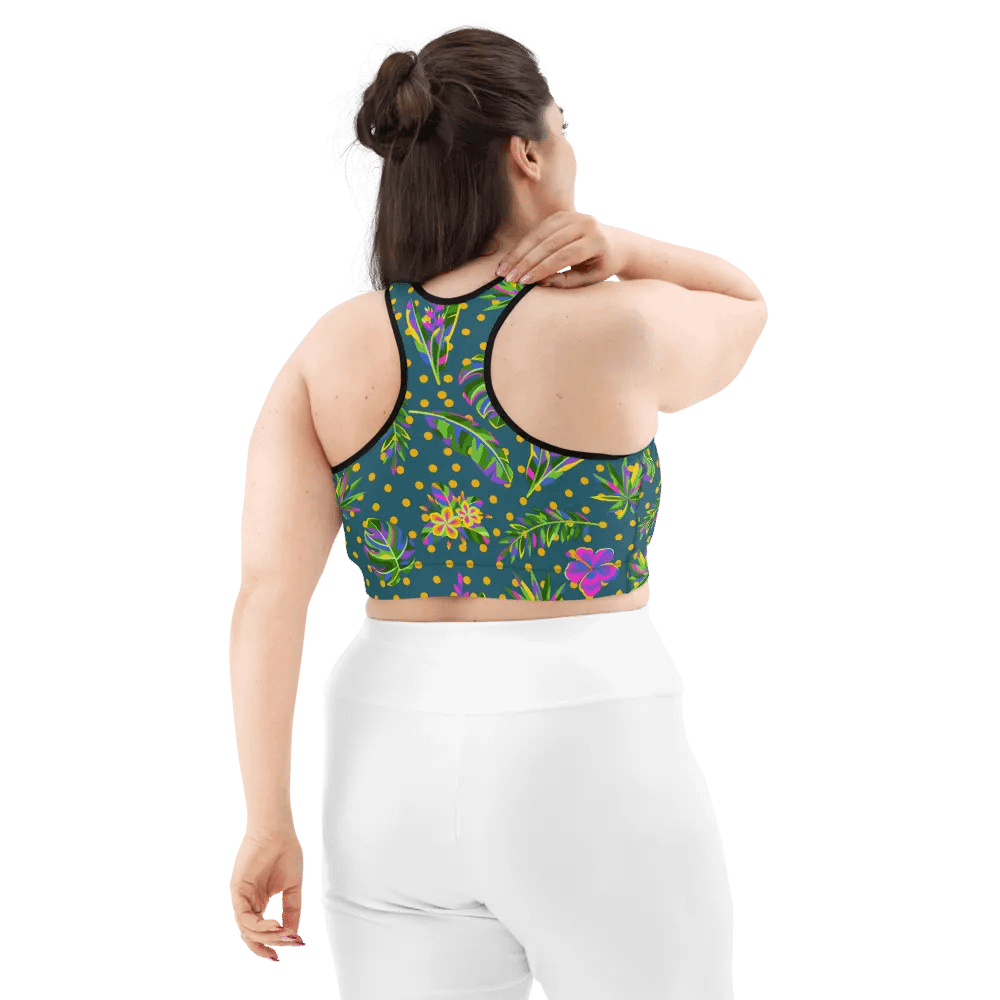 Green All-Over Print Sports Bra product image (11)