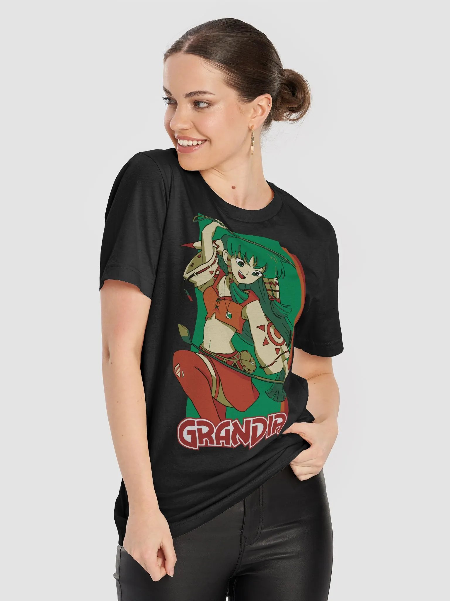 Feena (Alt) Supersoft T-Shirt (Black / Green / Leaf / White) product image (5)