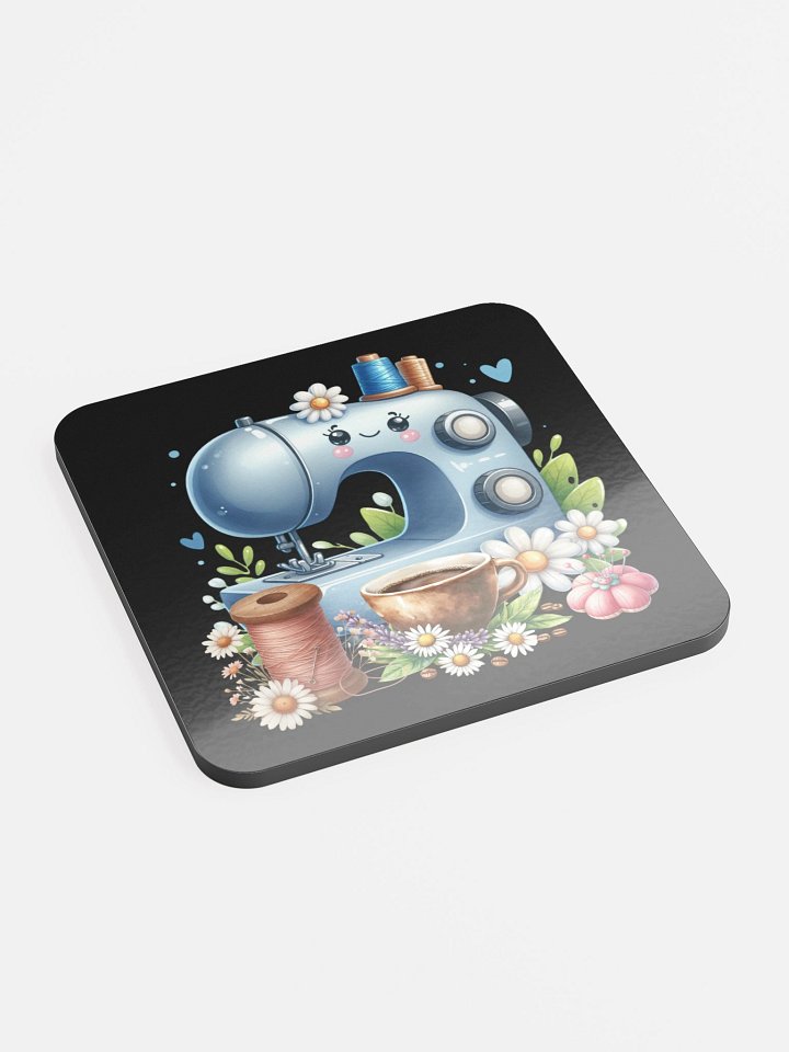 Whimsical Sew It Goes Sewing Machine Cork Coaster product image (1)