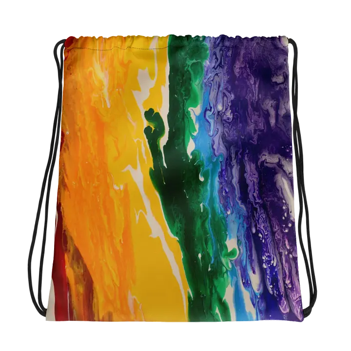 Vibrant Rainbox Streaks Drawstring Backpack product image (1)