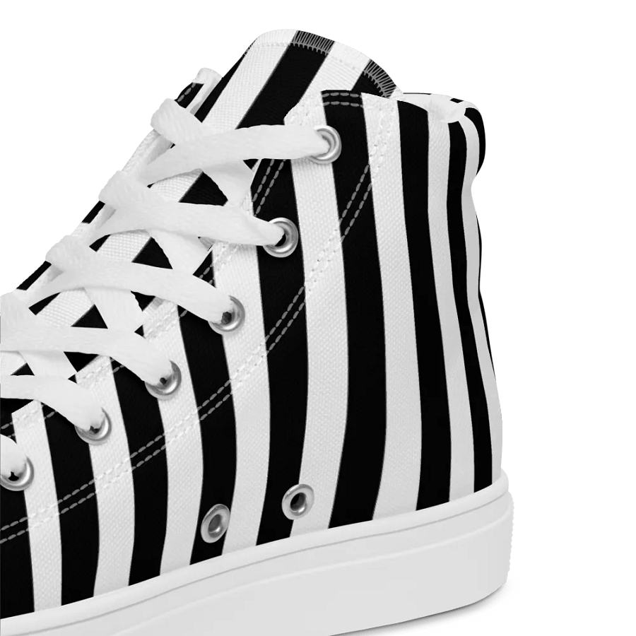 Women's Black And White Striped High Tops product image (11)