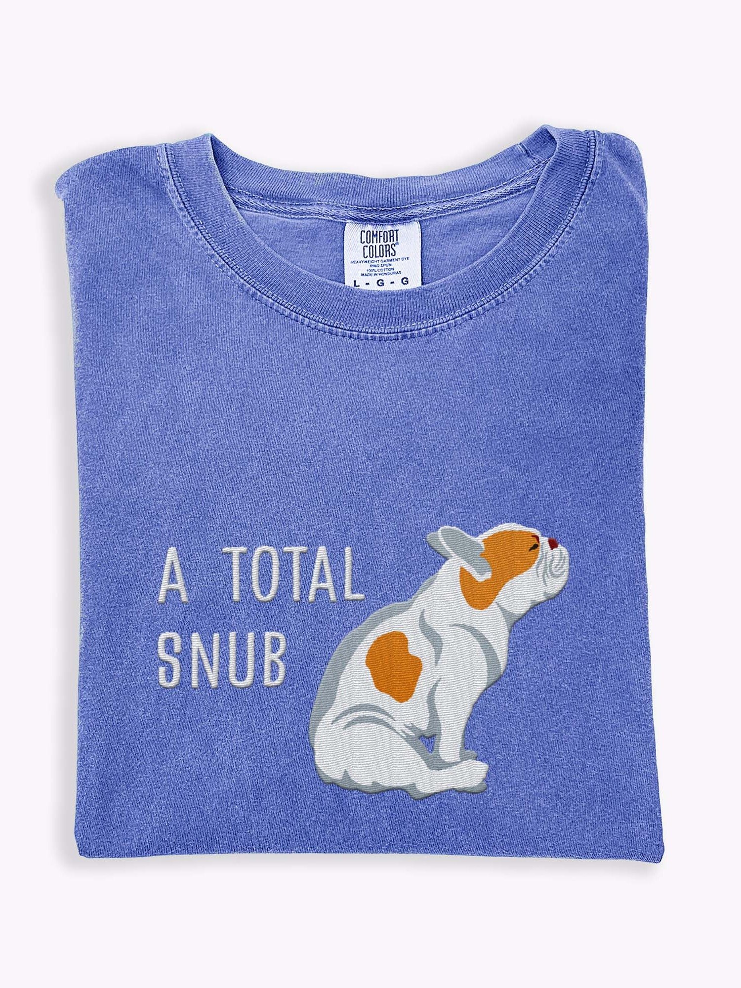 A Total Snub T-Shirt(Embroidered) of a French Bulldog(Pied Brown) product image (1)
