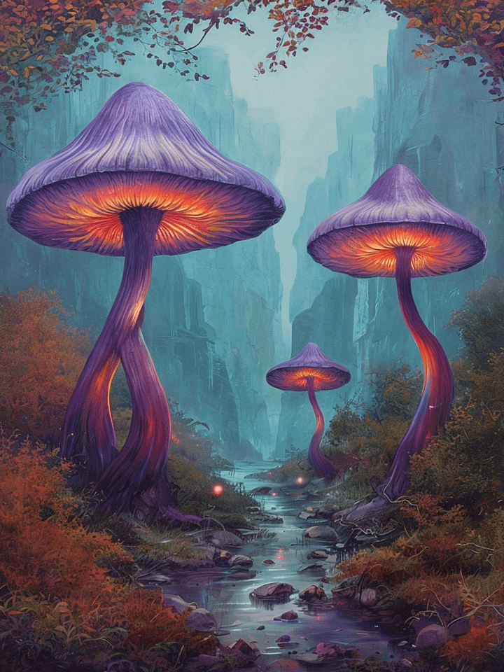 Glowing Mushroom Canyon Framed Poster product image (1)