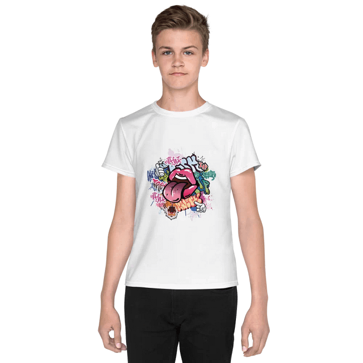 Youth Crew Neck T-Shirt Graffiti Logo product image (1)