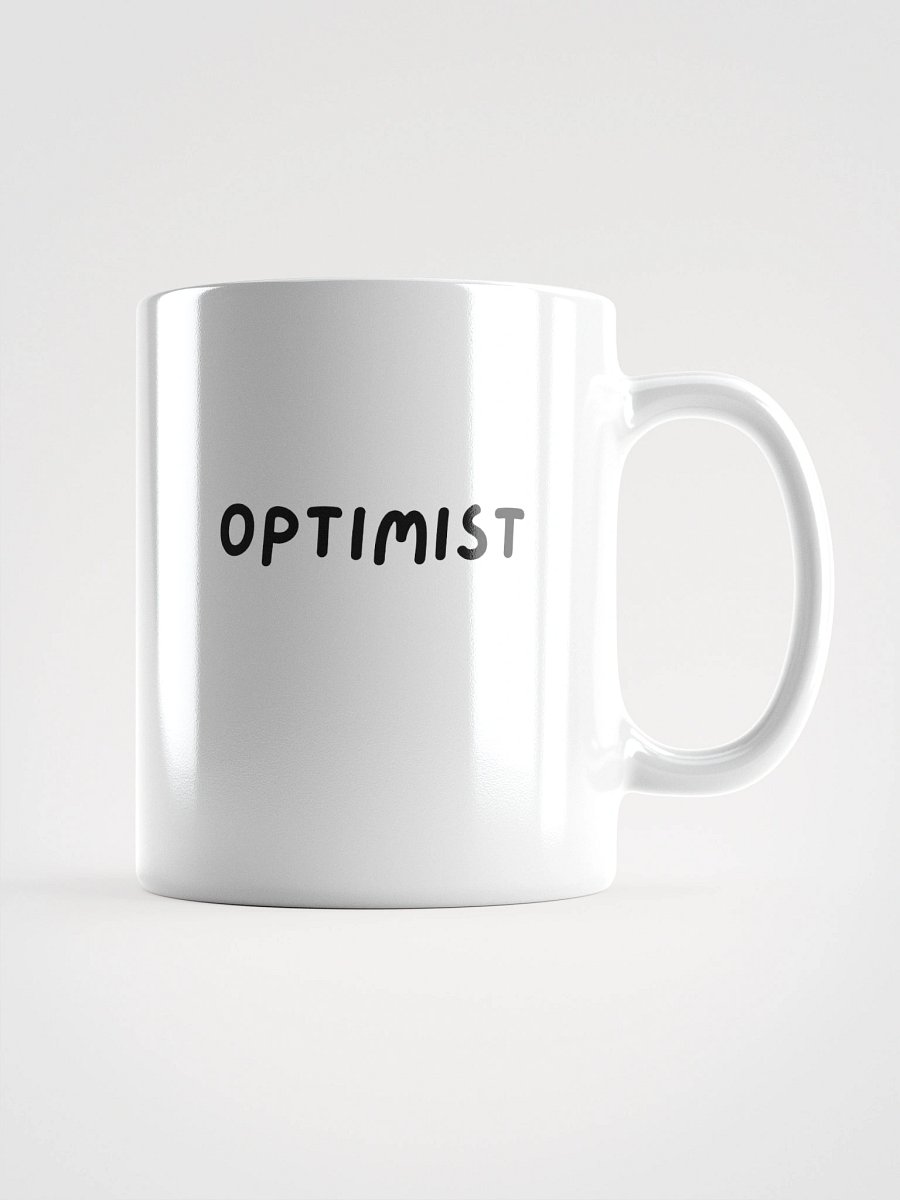 “OPTIMIST” Upbeat White Glossy Mug product image (2)
