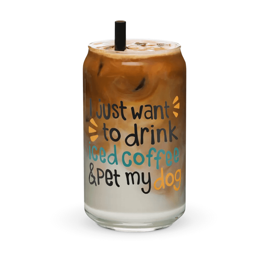 Iced Coffee & Dog - Can-Shaped Glass product image (6)