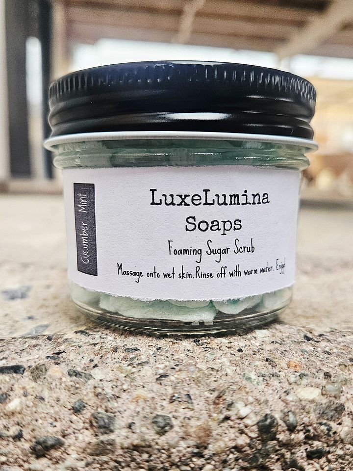 Cucumber Mint Foaming Sugar Scrub 3oz product image (1)