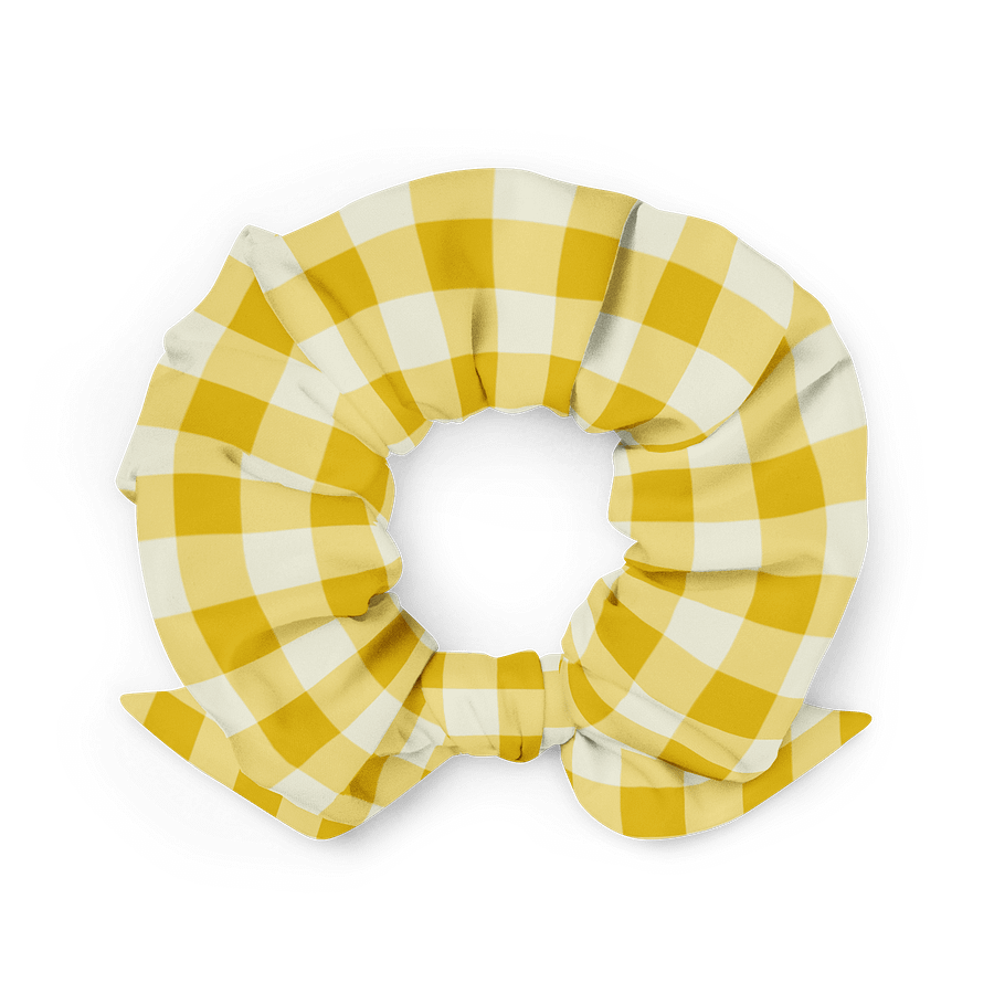 Yellow & Cream Gingham Scrunchie product image (4)