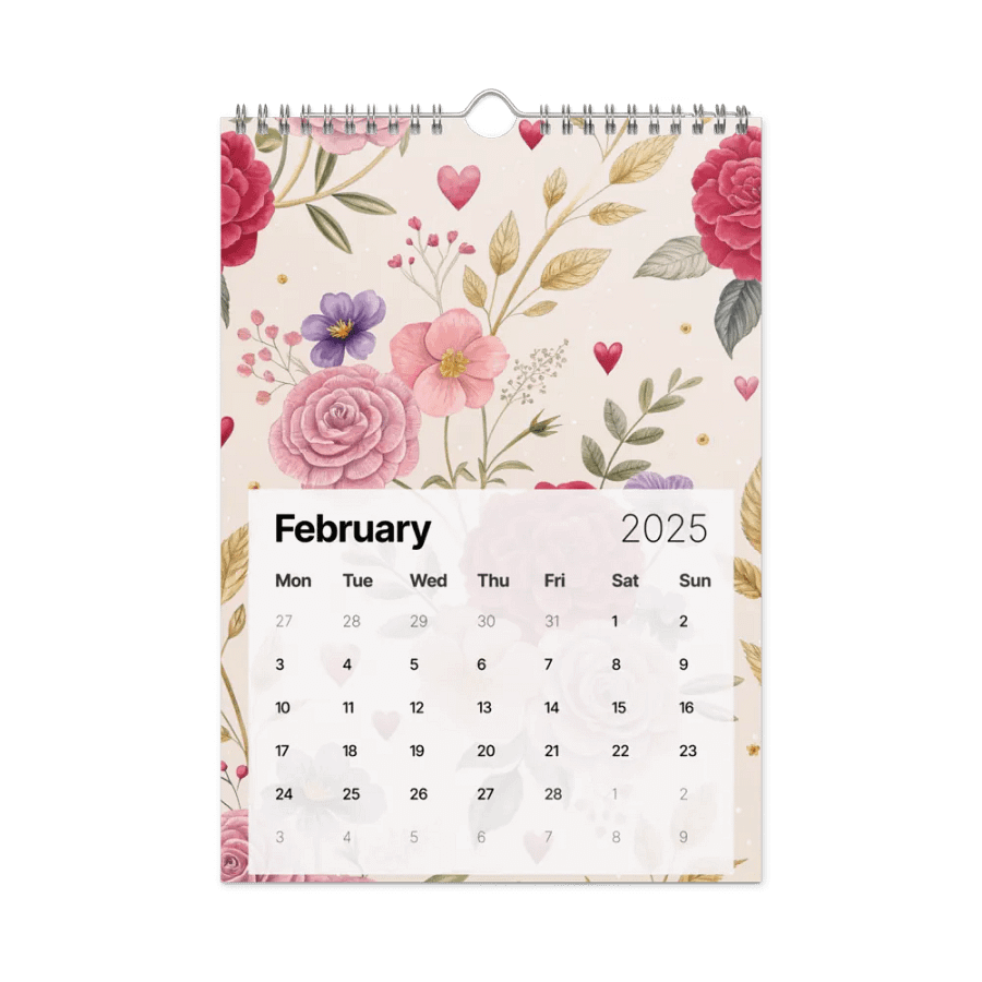 SEAMLESS FLORAL PATTERN WALL CALENDAR 2025 product image (5)