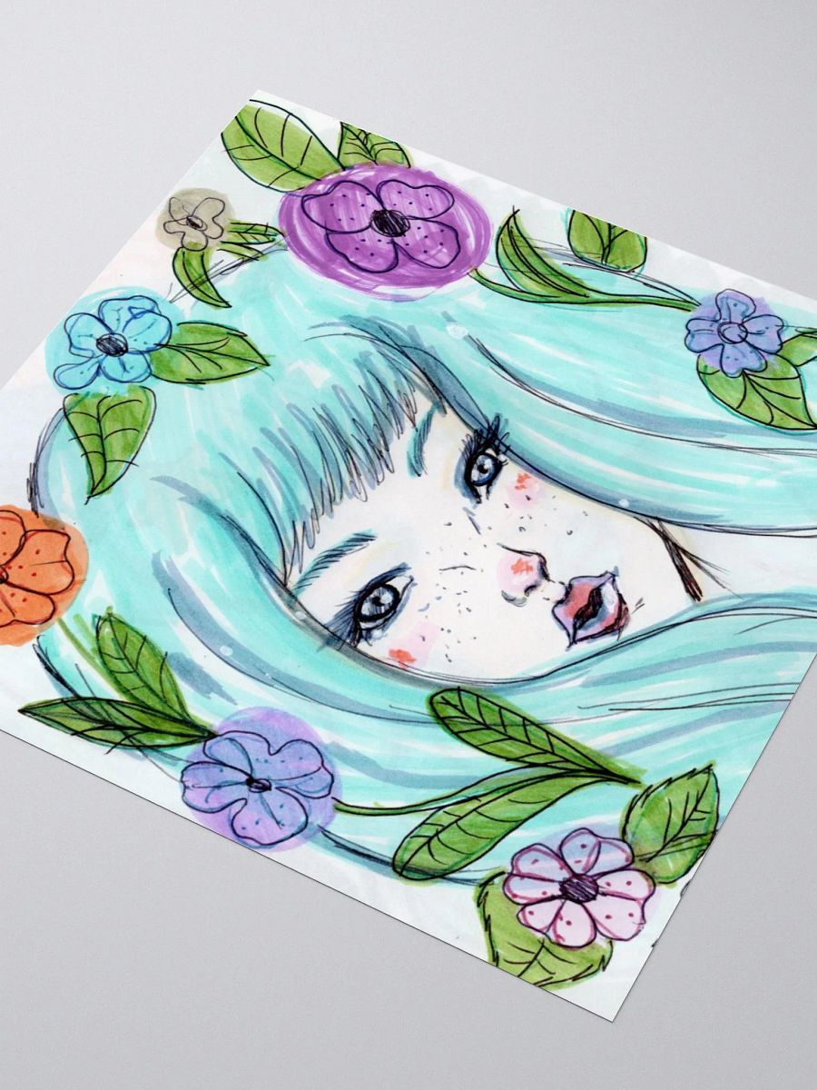 Blue Flowers Kiss Cut Sticker product image (7)