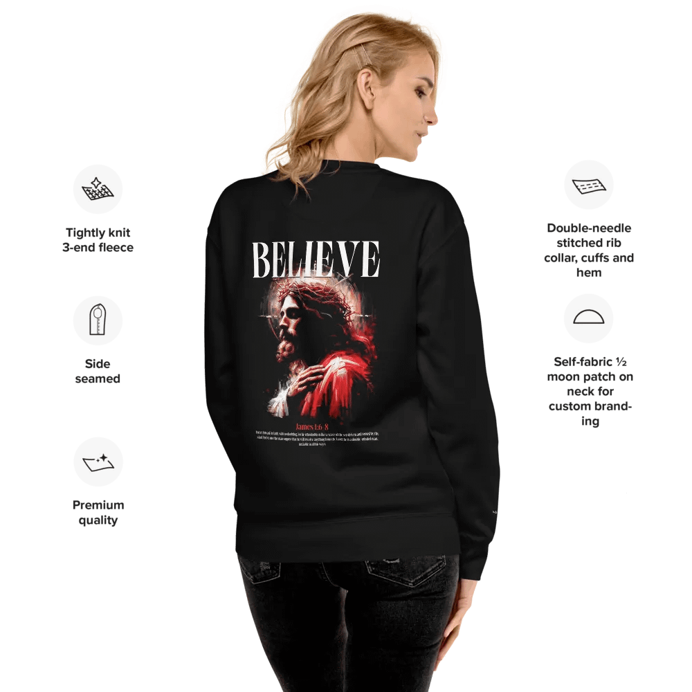 Believe Jesus Embroidered Sweatshirt product image (10)